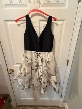 Dave & Johnny Black Party Dress with Contrast Lining